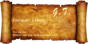 Gergye Tímea névjegykártya